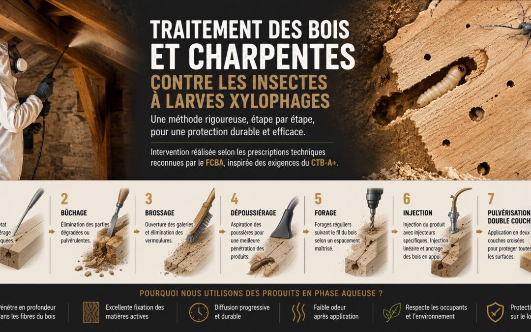 Traitement des bois et charpentes : pourquoi un véritable traitement curatif ne se résume pas à pulvériser un insecticide ?
